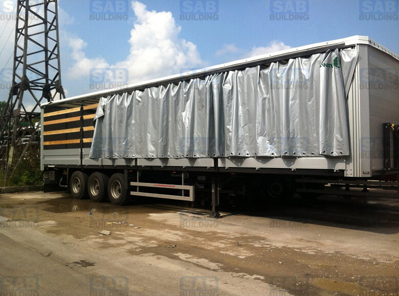 Тентовая штора на полуприцеп