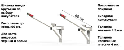 Технические характеристики складных брусьев