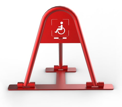 Парковочный барьер со знаком инвалида