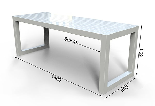 Скамейка в стиле лофт чертеж