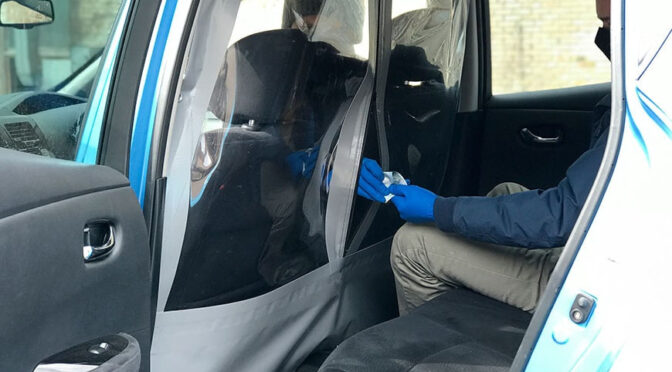 Защитный экран для такси из ПВХ