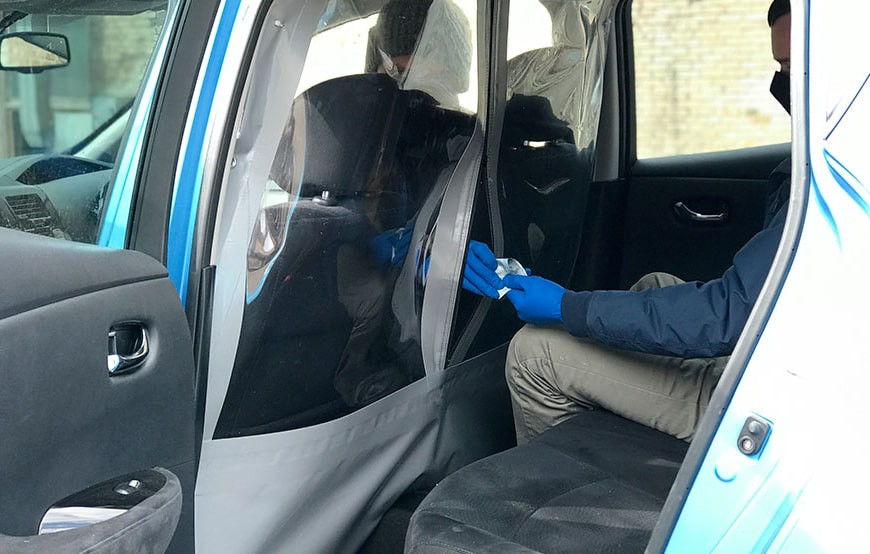 Защитный экран для такси из ПВХ