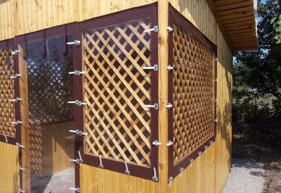 Шторы ПВХ – крепление на ремешках