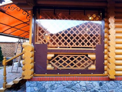 Шторы ПВХ – крепление на поворотных скобах