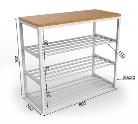 Полка для обуви лофт чертеж