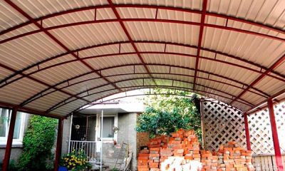 Навес для машины из профнастила